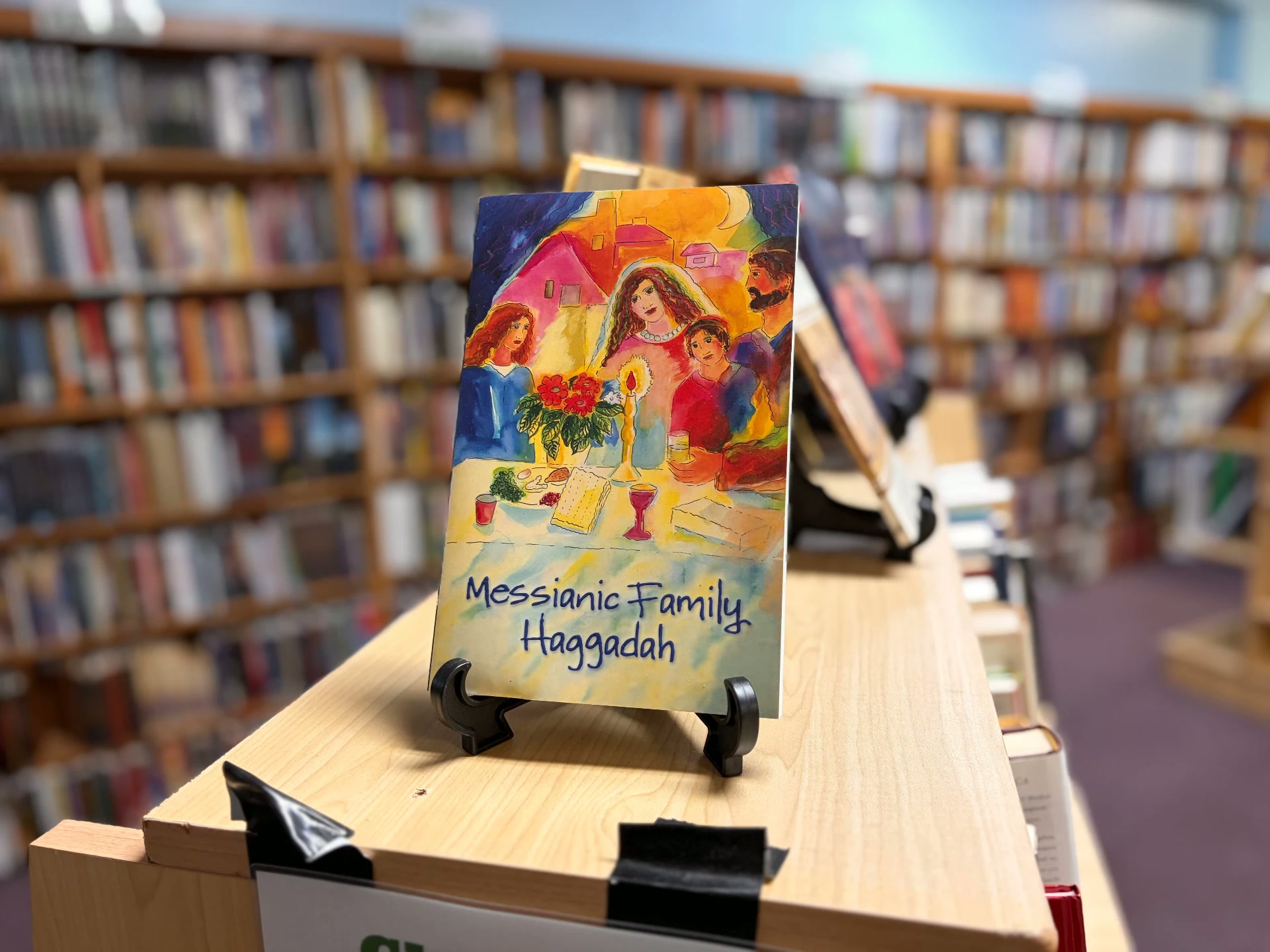 Messianic Family Haggadah on a shelf